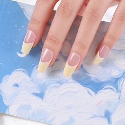 LICK 30 Pcs Glossy long Fake Nail Extension/Artificial Nails/Press On Nails - Nude image 1