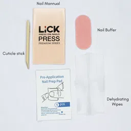 LICK 12-Pieces Square Shape Fake Reusable Press On Nails With Application Kit image 3