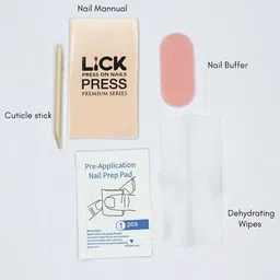 LICK 24-Pieces Square Shape Fake Reusable Press On Nails With Application Kit image 5