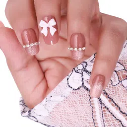 Secret Lives 24 Pieces 3D Flower Nail Extensions - Translucent Pink-14