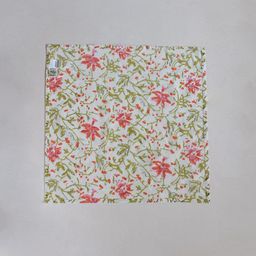 The Wishing Chair White & Green 6 Piece Printed Cotton Table Napkins-image-43