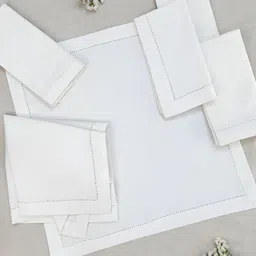 DESIGN GAATHA Off White 6 Pieces Cotton Table Napkins-31