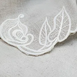 DESIGN GAATHA Beige 6 Pieces Embroidery Pure Linen Table Napkins image 4