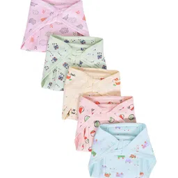 Moms Home Set Of 5 Printed Cotton Cushioned Nappies-15