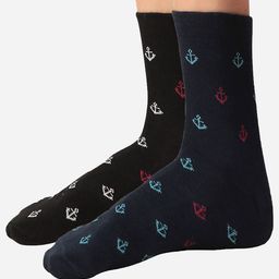 Bodycare Men Pack Of 2 Patterned Cotton Calf Length Socks-image-96