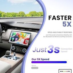 bhomani Wireless 2-in-1 Wireless CarPlay Adapter2024 Upgraded, CarPlay & Android Auto Adapter Converts Factory Wired CarPlay to Wireless, Plug and Play Car Play Wireless Adapter, Compatible iPhone/Android image 2