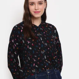 V-Mart Printed Shirt Collar Regular Top-image-39