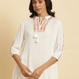 W Floral Embroidered Regular Top-image-45