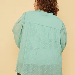 max Plus Size Tie-Up Neck Top image 3