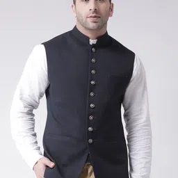 Hangup Men Woven-Design Nehru Jacket-picture-20
