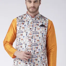 Hangup Men Printed Woven Nehru Jacket-image-92