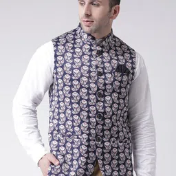 Hangup Men Printed Nehru Jackets-image-61