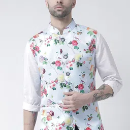 Hangup Men Printed Woven Nehru Jacket-image-96
