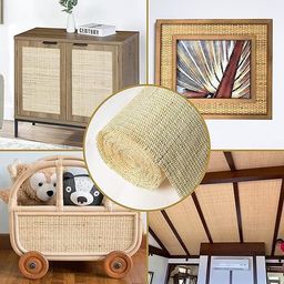 AM Caning Rattan CANING Close Look Cane Webbing for Caning Projects Natural Pre - Woven Open Mesh Cane - PE Rattan Cane Webbing Rattan Roll Cabinet Chair (24X12) Inch image 4