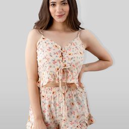 PRETTY LOVING THING Women Yellow & Red Printed Top & Shorts Night suit PLTPJST021YELLOW_XS-image-15