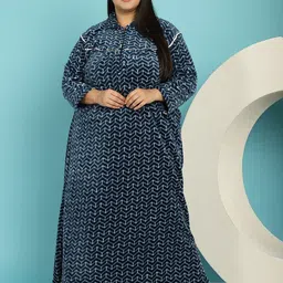 Secret Wish Plus Size Geometric Printed Maxi Nightdress-5