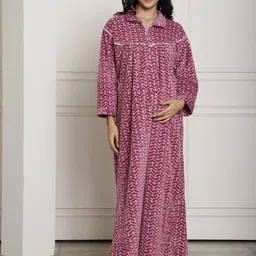 Secret Wish Maternity Geometric Printed Maxi Nightdress-image-64