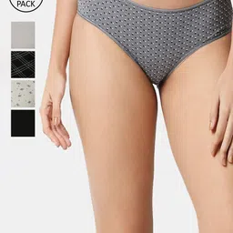 RedRose Women Pack Of 5 Printed Cotton hipster Briefs-image-67