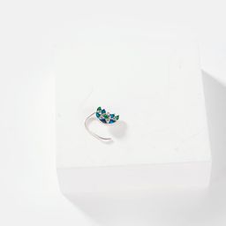SHAYA 925 Sterling Silver Turquoise Blue & Green Studded Nosepin-16