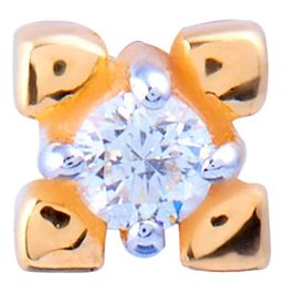 BHIMA Jewels 18K Hallmark 750 Purity Rose Gold Floral Diamond Nose Pin-image-12