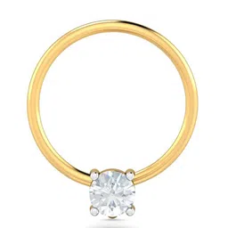 KUBERBOX Prongs 18KT Gold Diamond Studded Nose Pin-0.2gm-image-64