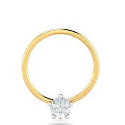 KUBERBOX Prongs 18K Yellow Gold Diamond Studded Nose Pin-0.2g-83
