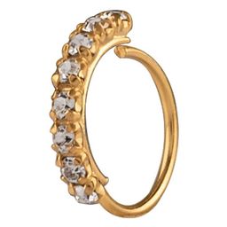 Abhooshan Sterling Silver Gold Plated Cubic Zirconia Studded Nose Ring-12