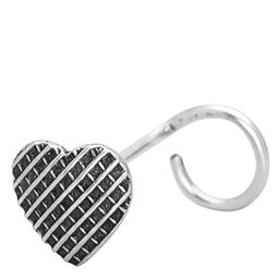 Abhooshan Sterling Silver Heart Shape Oxidized Stud Nosepin-image-63