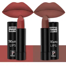 PERPAA Set Of 2 Creamy Matte Long-Stay Lipstick - Rust Orange 73 & Nude Brown 111-image-76