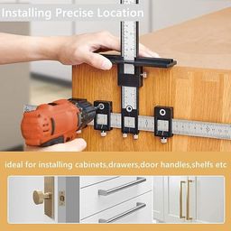 ez living EZLIVING Cabinet Hardware Jig Tool with Ruler Adjustable, Drill Guide, and Carry Pouch. image 4
