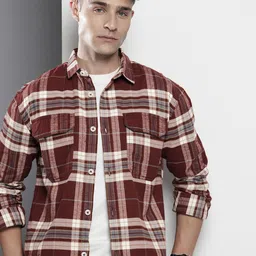 The Indian Garage Co Checked Pure Cotton Casual Shirt-image-68