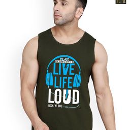 SLOWLORIS Pack Of 2 Printed Cotton  Vests- SL26 COMBO (LOUD OLIVE) (KEEP OLIVE)-picture-3