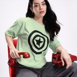 Kook N Keech Captain America Printed Drop-Shoulder Sleeves Pure Cotton Oversized T-shirt-image-45