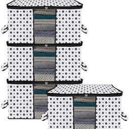 Kuber Industries Black & White 4 Pieces Printed Storage Bag Organiser-53