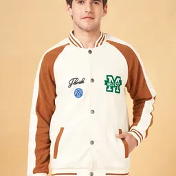 Urban Ranger by pantaloons Colourblocked Mock Collar Front-Open Sweatshirt-picture-15