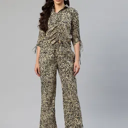 Cottinfab Printed Ruched Top with Trousers-picture-8