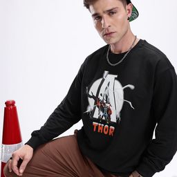 Kook N Keech Marvel Thor Printed Oversized Sweatshirt-image-20