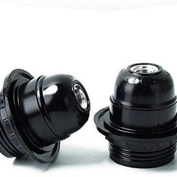 msag E27 Screw Type Holders with Ring | Black | Ideal for Lamp Shades, Hanging Pendants & DIY Home Projects | Durable & Easy to Install | Pack of 2 image 1
