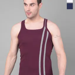 Dollar Bigboss Men Solid Pack of 3 Cotton Racerback Styled Gym Vest-image-24