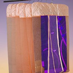 atorakushon Set Of 24 Peach Net Hanging Saree Covers-image-20