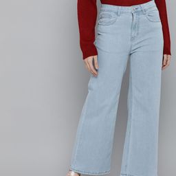 Mast & Harbour Women Blue Wide Leg Stretchable Jeans-picture-28