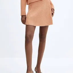 MANGO Ribbed Flared Mini Skirt-picture-37