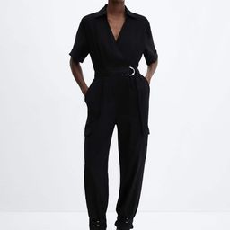 MANGO Cargo Jumpsuit with Belt-20