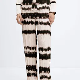 MANGO Women Tie and Dye Satin-Finish Trousers-image-97