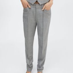 MANGO Women Striped Pleated Formal Trousers-image-60