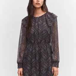 MANGO Paisley Print Ruffled A-Line Mini Dress-image-59