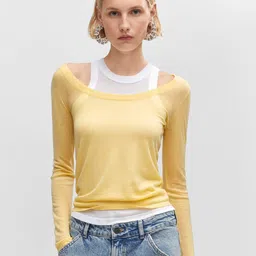 MANGO Low-Cut Woollen Pullover-11