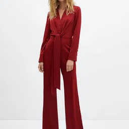 MANGO Satin-Finish Wrap Jumpsuit-20