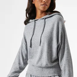 DOROTHY PERKINS Women Petite Grey Solid Hooded Sweatshirt-image-31