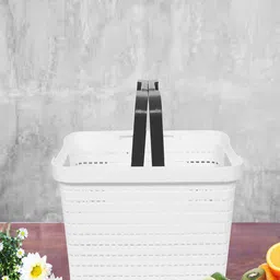 Kuber Industries White Self-Design Basket Organiser-39
